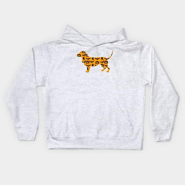 basset hound dog halloween pattern gift Kids Hoodie by T-shirt verkaufen